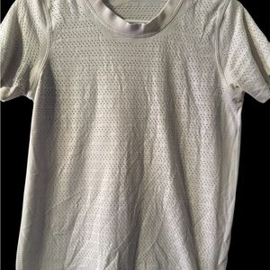 Lululemon White Perforated T-Shirt